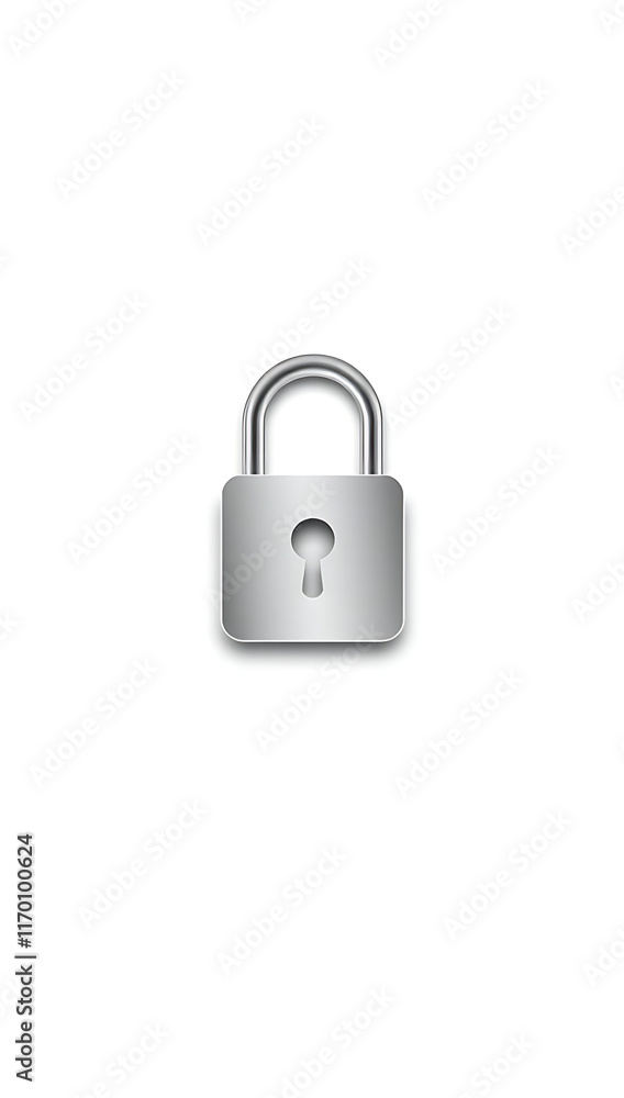 A minimalist lock icon, simple design for security concepts, on a white background. A minimalist lock icon, simple design for security concepts, on a white background.
