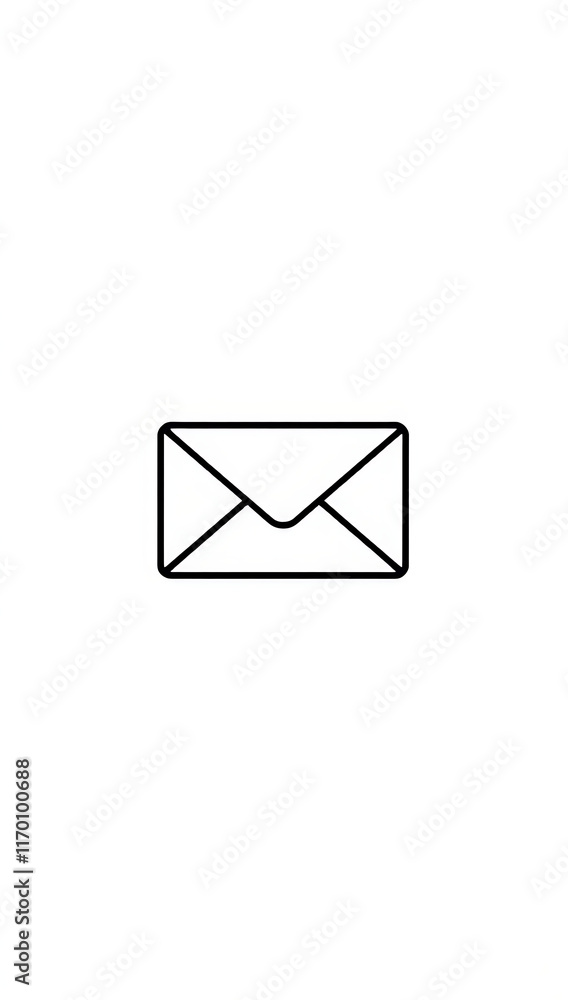 A flat envelope icon representing email or messaging, sharp edges, modern, and simple on a white background. A flat envelope icon representing email or messaging, sharp edges, modern, and simple on a white background.