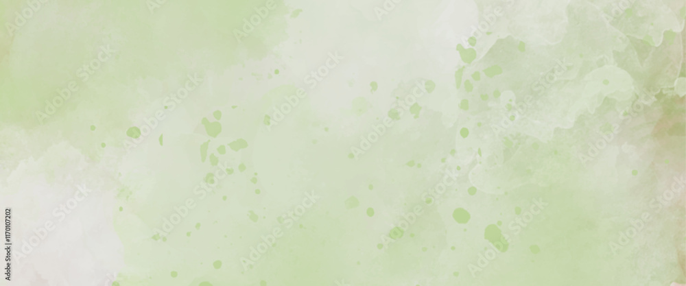 Fototapeta premium Vector green watercolor background for textures background