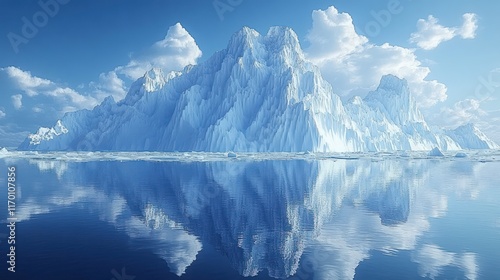 Wallpaper Mural Majestic iceberg reflecting in calm arctic water under a blue sky with clouds. Torontodigital.ca