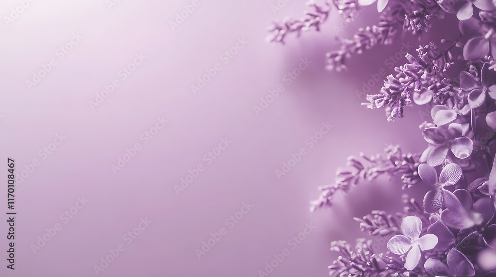 Delicate Purple Flowers Against Soft Background Delicate Purple Flowers Against Soft Background