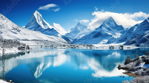 Wallpaper Mural Winter Mountain Lake Scenery Torontodigital.ca