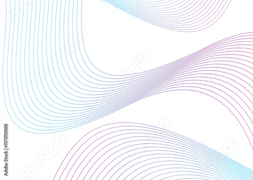 Abstract modern wavy line element gradient color aqua blue and pink. Abstract vector illustration banner. Curved wave design. Digital and print use background.