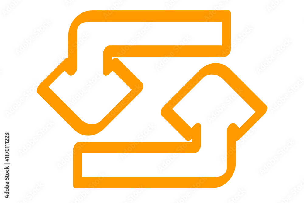 Outline Playback icon. Orange Calligraphic Outline repeat Icon Outline Playback icon. Orange Calligraphic Outline repeat Icon
