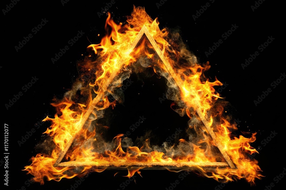 Fiery triangle ring animation loops seamlessly against a black backdrop. Short, vertical video with burning ember effect. Fiery triangle ring animation loops seamlessly against a black backdrop. Short, vertical video with burning ember effect.