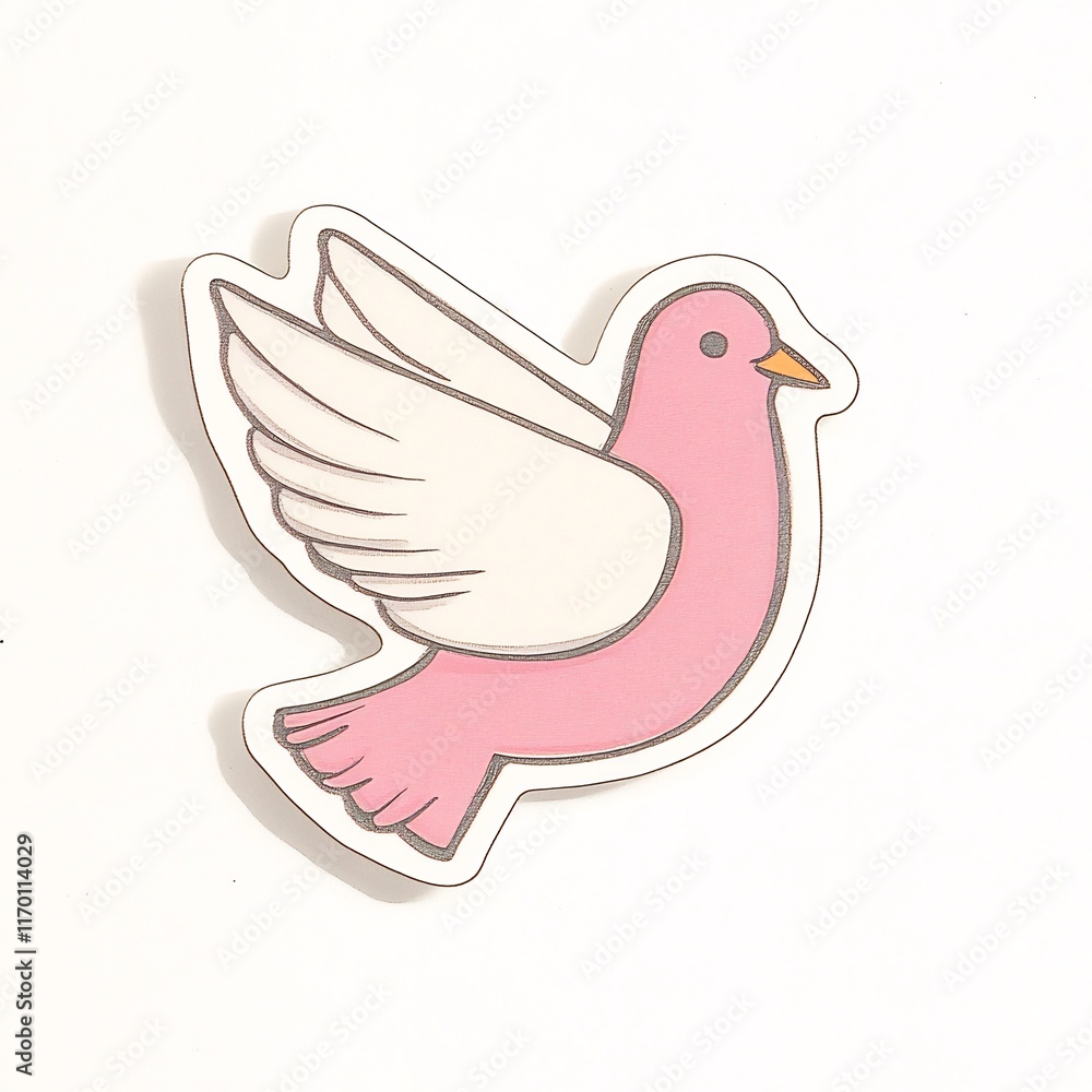 Charming Pink Dove Illustration: Gently Soaring Vector Art in Minimalist Style. AI Generated Charming Pink Dove Illustration: Gently Soaring Vector Art in Minimalist Style. AI Generated