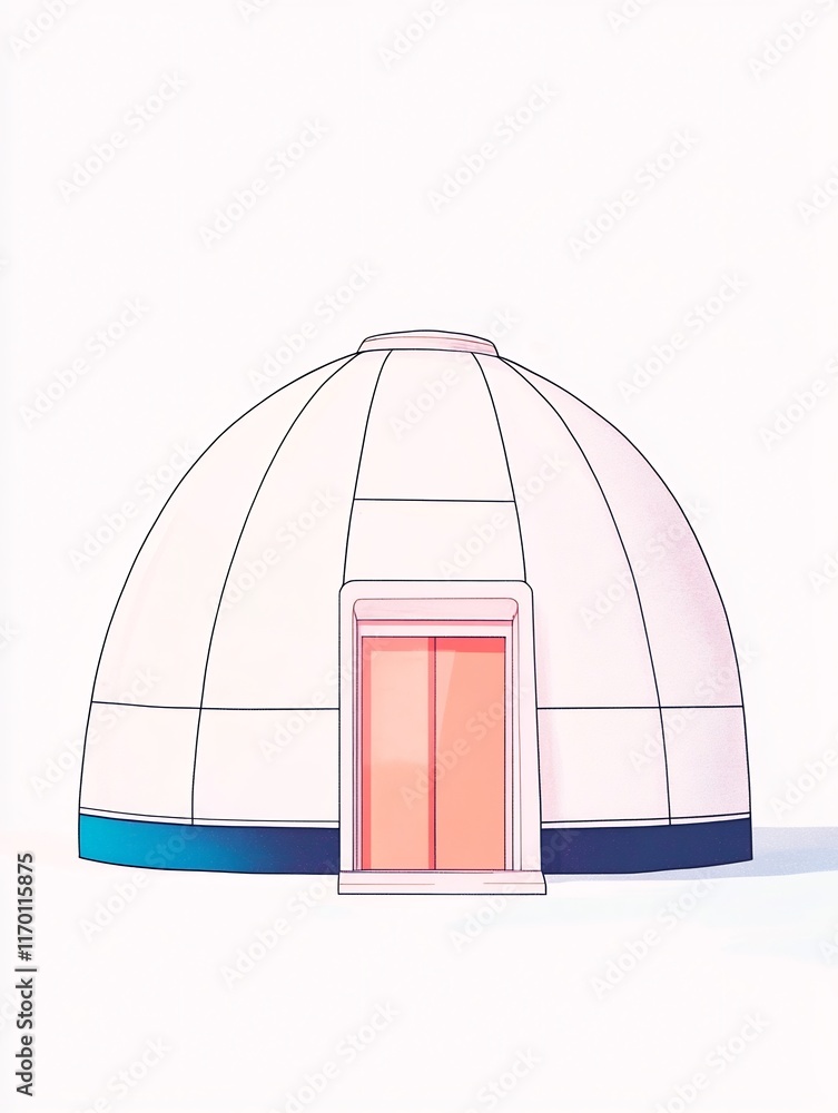 Cleanly Illustrated Dome Structure: Futuristic Minimalist Digital Painting. AI Generated Cleanly Illustrated Dome Structure: Futuristic Minimalist Digital Painting. AI Generated