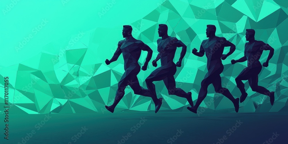 Dynamic Silhouette of Runners in Abstract Polygonal Landscape Dynamic Silhouette of Runners in Abstract Polygonal Landscape