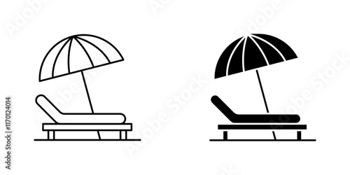 Beach chair icons pack for apps and web UI designs