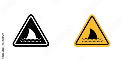 Danger of shark signs pack for app and web UI designs