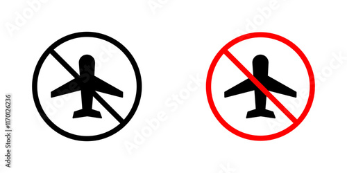 No plane sign vector pack for apps and web UI designs