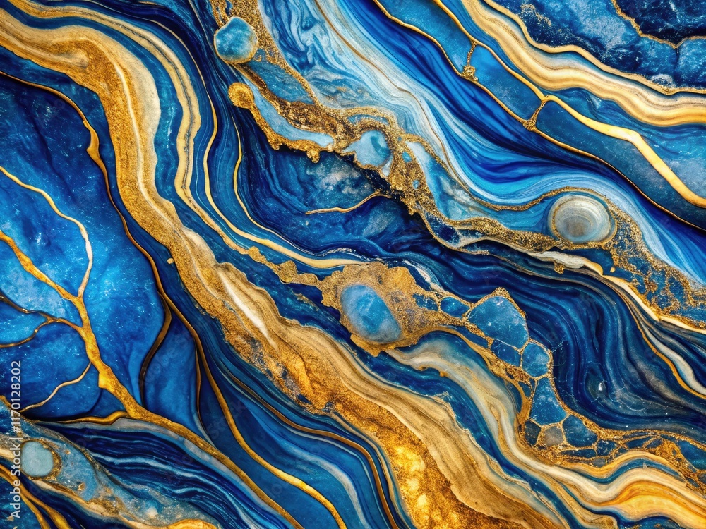 Luxury architectural design showcased through flowing patterns in an abstract blue and gold marble texture. Luxury architectural design showcased through flowing patterns in an abstract blue and gold marble texture.
