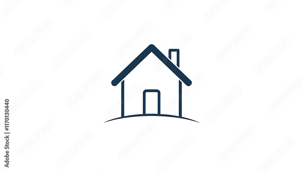 A flat, minimalist home icon with clean lines, simple and modern, on a white background. A flat, minimalist home icon with clean lines, simple and modern, on a white background.