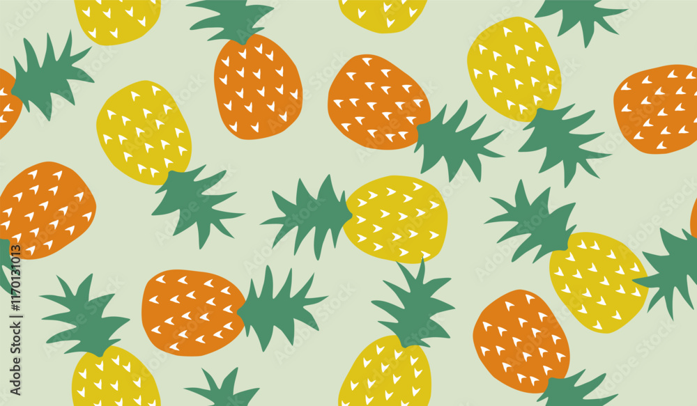 Cute pineapple fruits pattern background vector design Cute pineapple fruits pattern background vector design