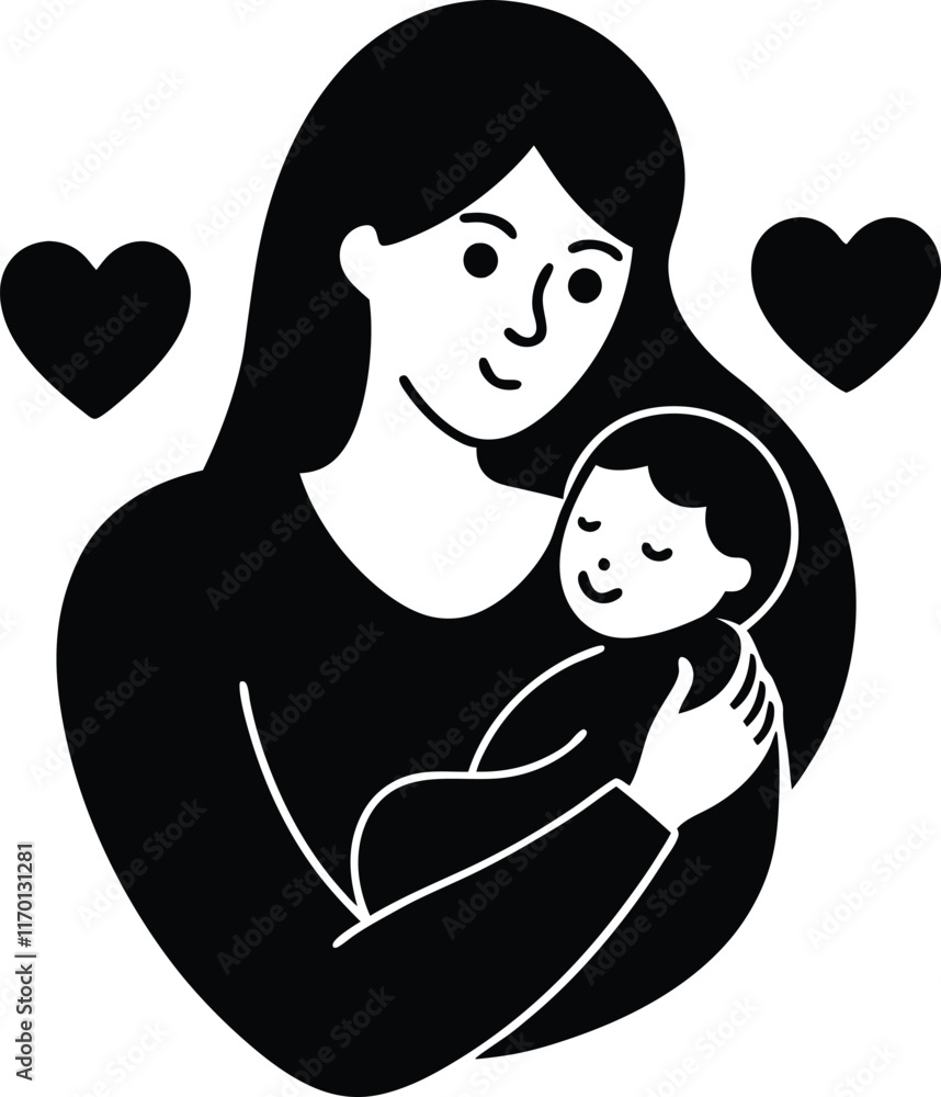 mother loved her baby illustration mother loved her baby illustration