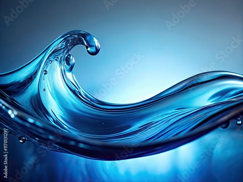 Minimalist blue wave design: swirling fluid art creates a serene, abstract background.