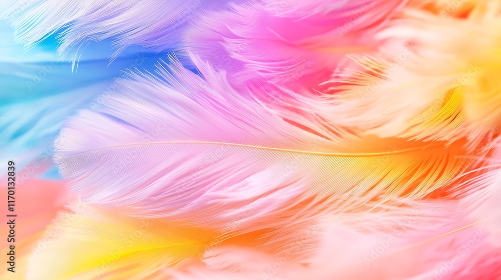 Colorful pastel feathers background texture. Colorful pastel feathers background texture.