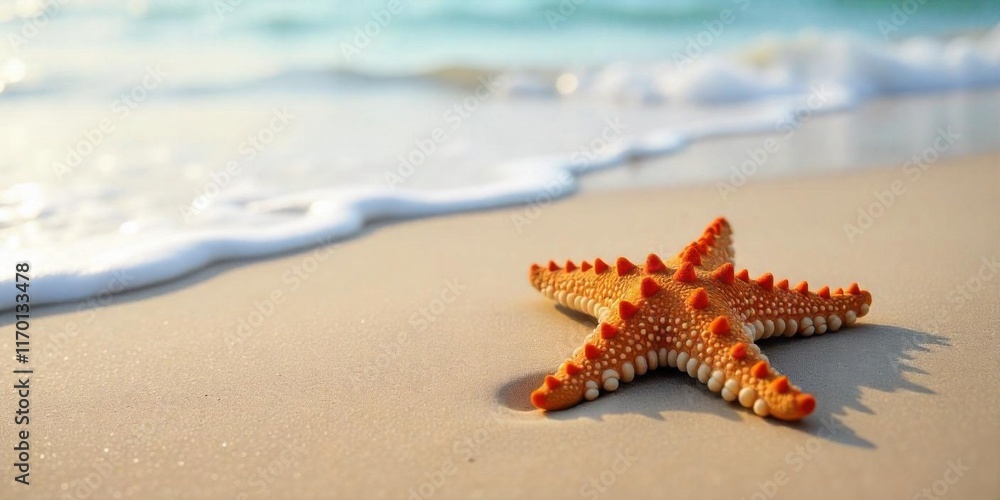 picture of a starfish and shells on sandy beach picture of a starfish and shells on sandy beach