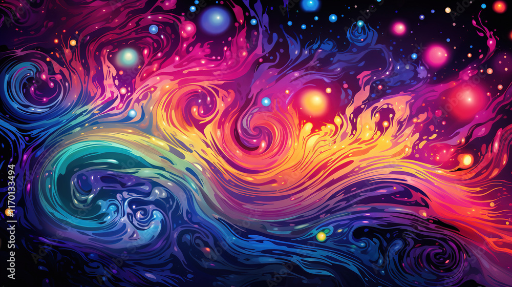 Abstract Colorful Liquid Galaxy Art Abstract Colorful Liquid Galaxy Art