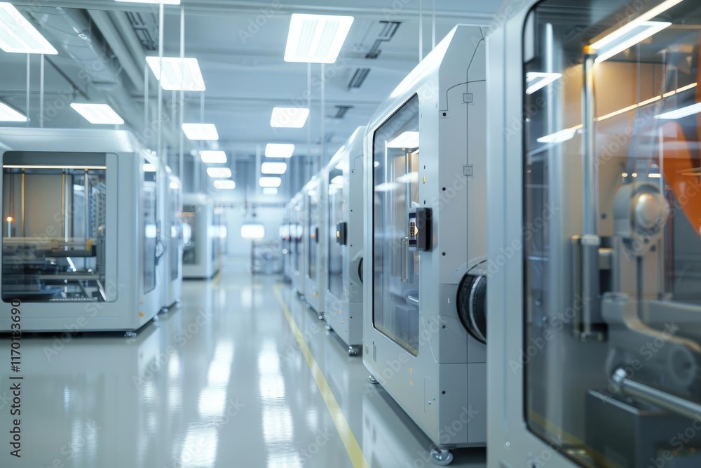 Naklejka premium A modern industrial facility with advanced machinery and equipment for manufacturing processes.