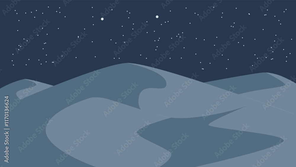 Fototapeta premium Modern Desert Scene Illustration