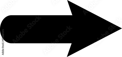 Black on white horizontal right arrow