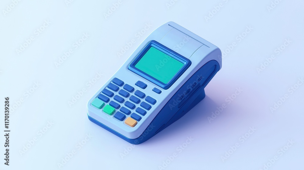Modern Blue POS Terminal Credit Card Reader Payment Device E commerce Technology Digital Modern Blue POS Terminal Credit Card Reader Payment Device E commerce Technology Digital