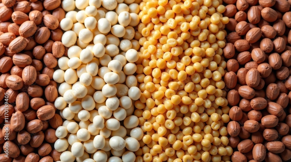 Diverse bean varieties displayed culinary art showcase vibrant market environment close-up view healthy eating concept Diverse bean varieties displayed culinary art showcase vibrant market environment close-up view healthy eating concept
