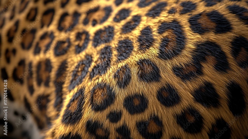 Close up of a leopard's fur with a brown and black pattern. The fur is very soft and fuzzy Close up of a leopard's fur with a brown and black pattern. The fur is very soft and fuzzy