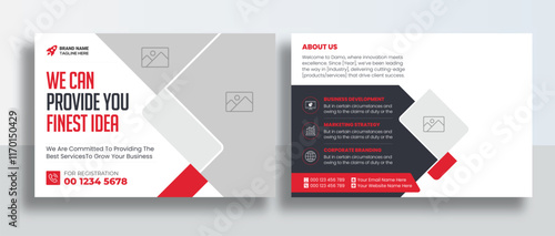 Corporate Postcard or Eddm postcard design template, Corporate Business Postcard Template Design, Simple and Clean Modern Minimal Postcard Template, Business Postcard Layout	