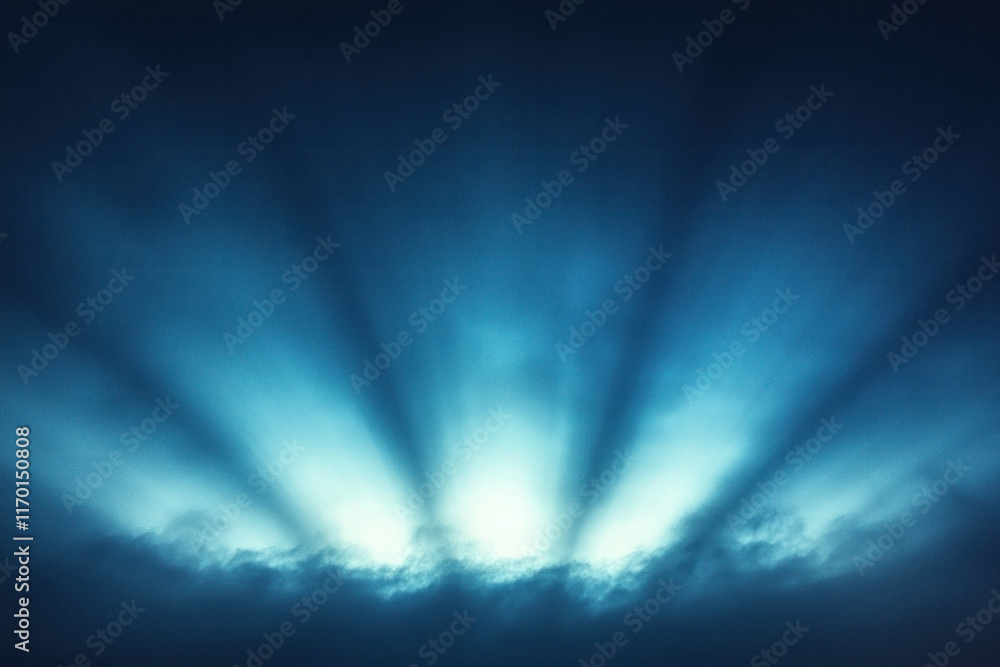 Obraz premium Light rays shining through dark clouds.