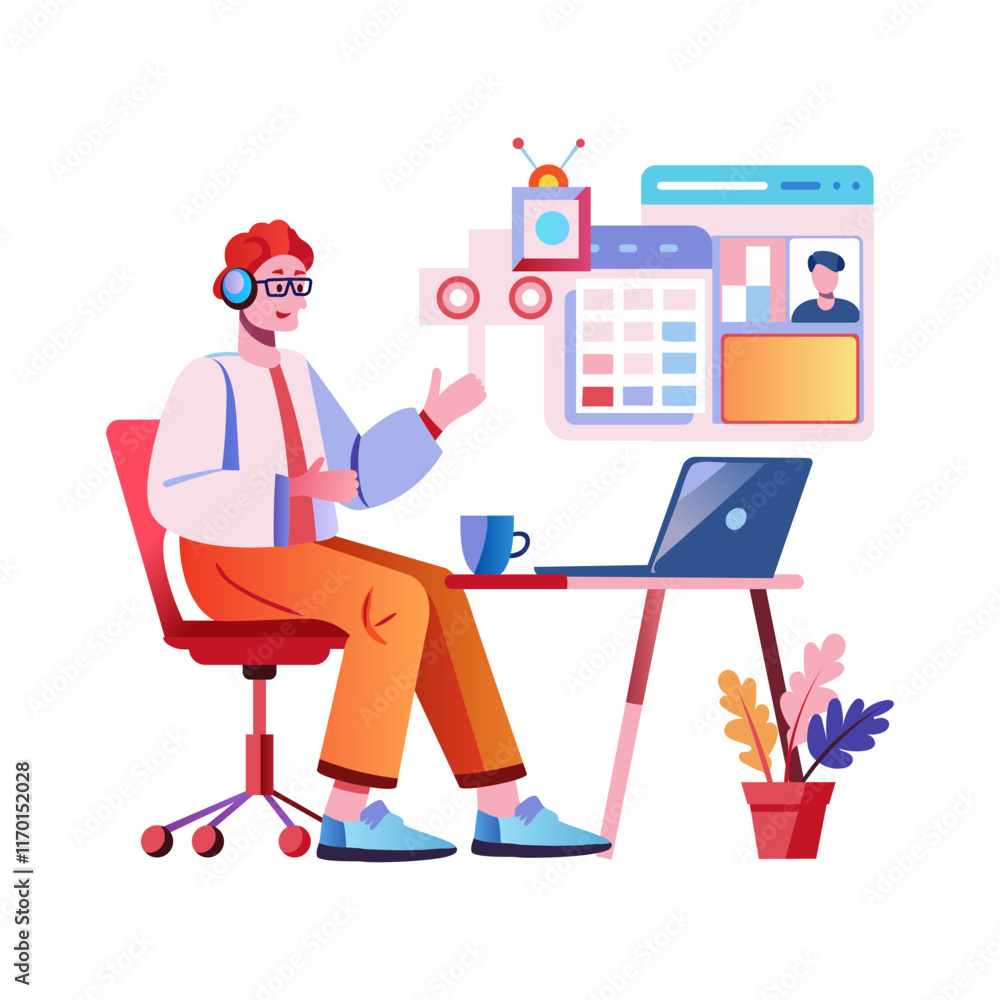 A character based flat illustration of smart scheduling
A character based flat illustration of smart scheduling