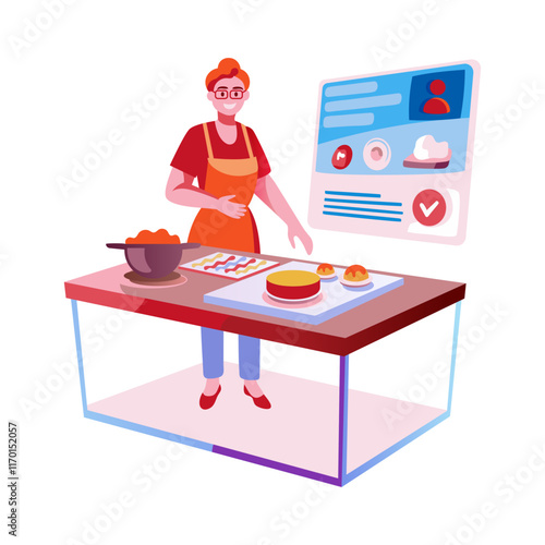 Ar cooking illustration in flat style 

