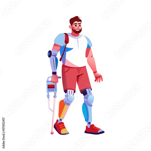 Prosthetics illustration in flat style 
