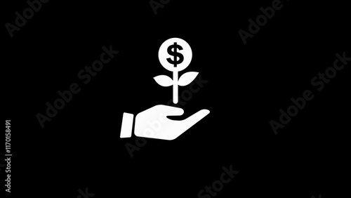 Free Download Dollar plant on hand, investment icon, start up business concept. money growing concept illustration background. - GFXLoad