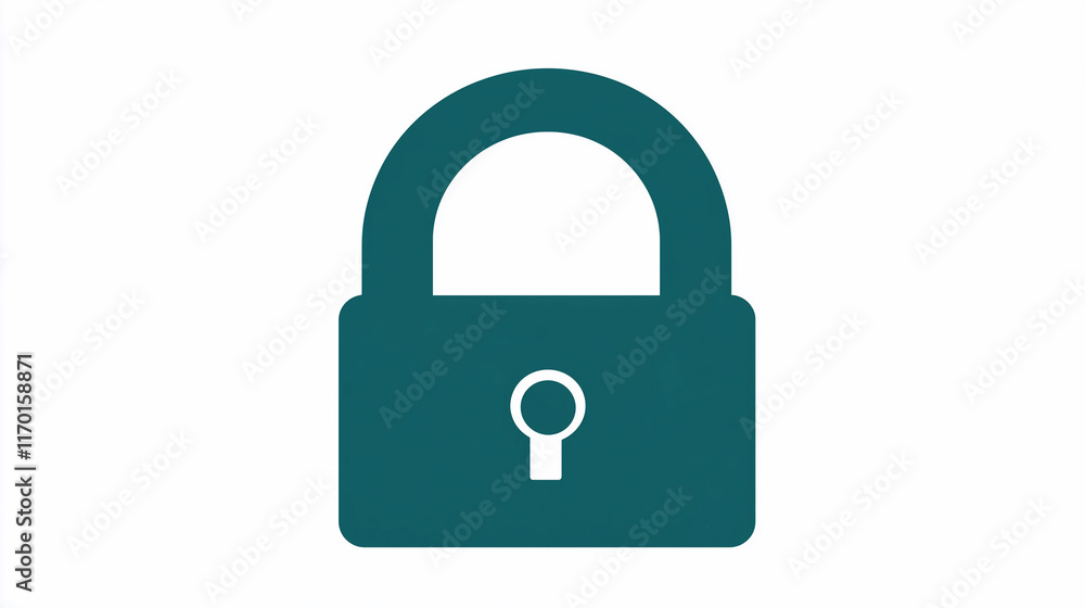 Minimalistic Padlock Icon for Security and Privacy on White Background Minimalistic Padlock Icon for Security and Privacy on White Background