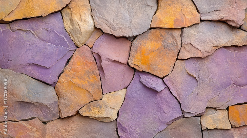 Vivid purple and orange hues blend on a textured wall, closeup abstract background Vivid purple and orange hues blend on a textured wall, closeup abstract background