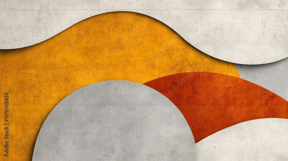 Vibrant yellow and gray abstract background with red white circular shapes Vibrant yellow and gray abstract background with red white circular shapes