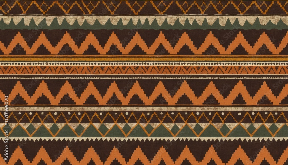 Geometric Tribal Pattern Background, Ethnic Textile Design, Seamless Ikat Repeat Geometric Tribal Pattern Background, Ethnic Textile Design, Seamless Ikat Repeat