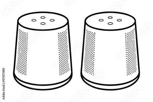 Smart speakers for desktop computer minimalist line art illustration.eps