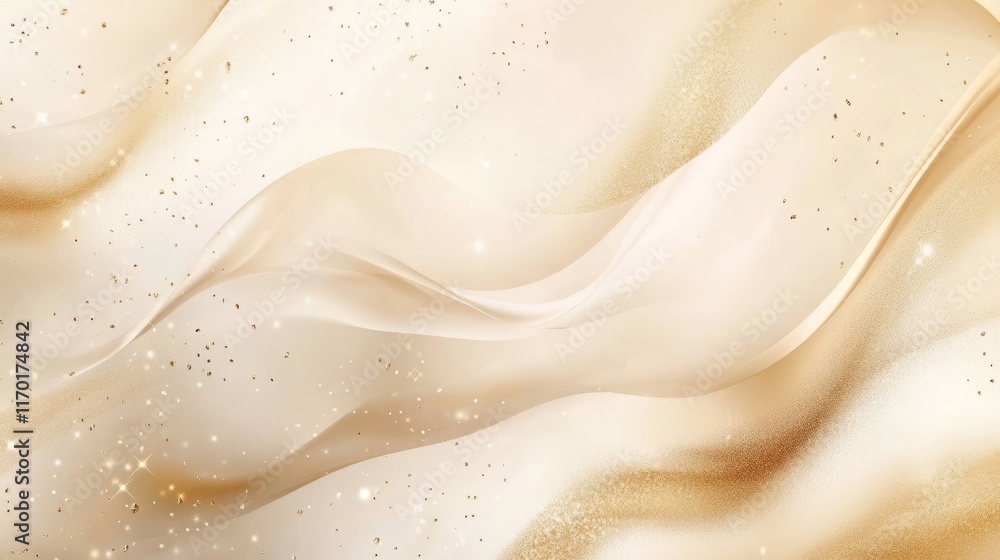 Obraz premium Light pale soft pastel gold golden champagne beige abstract background Color gradient ombre transition Silk fabric Luxury premium rich Matte shimmer Christmas birthday anniversary Template