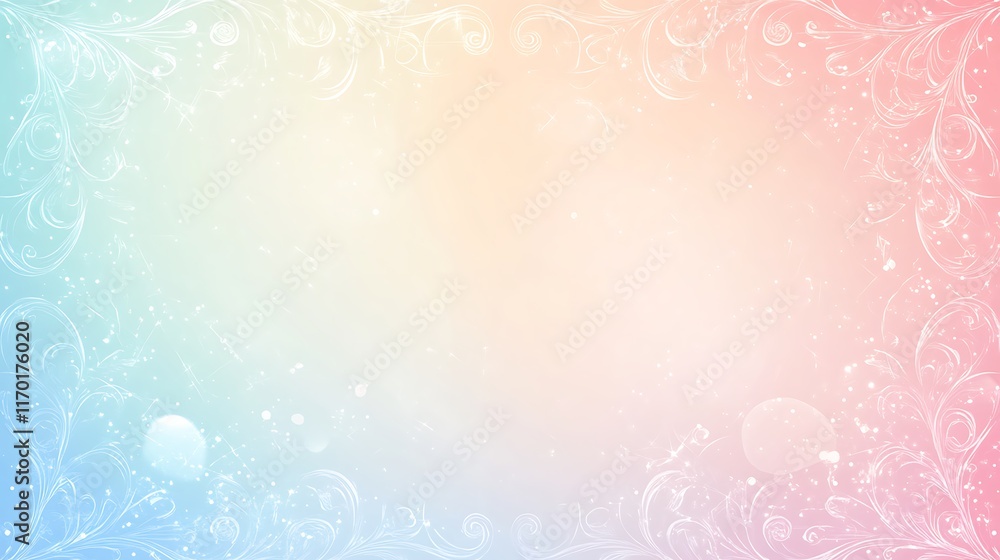 Pastel Background With Delicate Floral Frame Design Pastel Background With Delicate Floral Frame Design