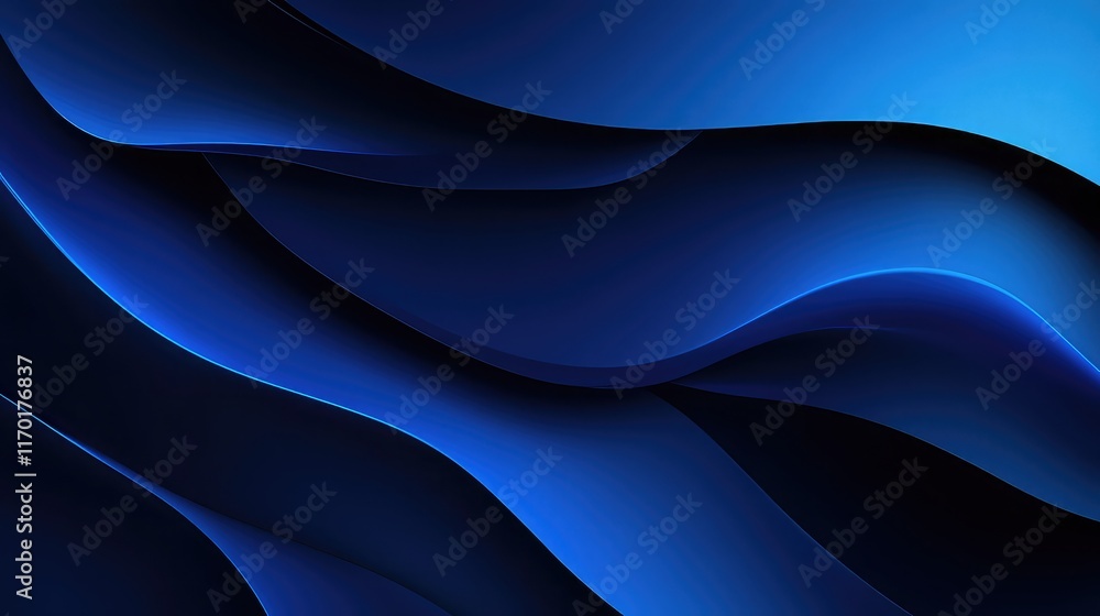 Fototapeta premium Dark Blue Backdrop Featuring Glowing Abstract Shapes and Textures