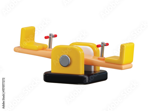 Seesaw icon 3d render vector illustration