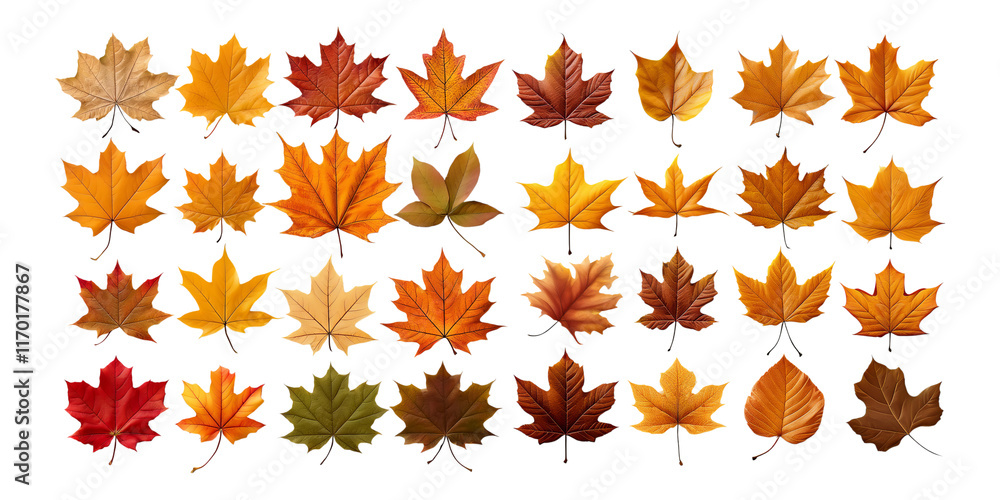 Diverse Collection of Autumn Leaves in Vibrant Fall Colors Diverse Collection of Autumn Leaves in Vibrant Fall Colors