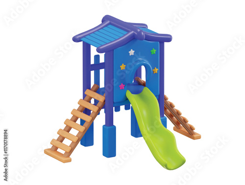 Slide icon 3d render vector illustration