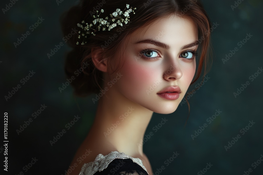 Fototapeta premium black and white fashion art studio portrait
