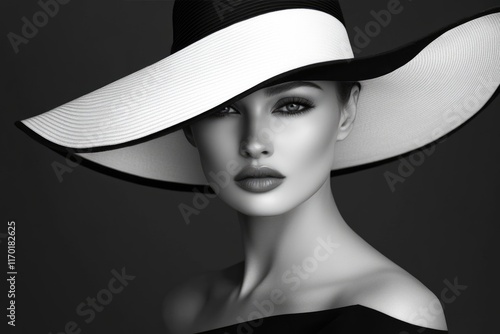 Wallpaper Mural black and white fashion art studio portrait Torontodigital.ca