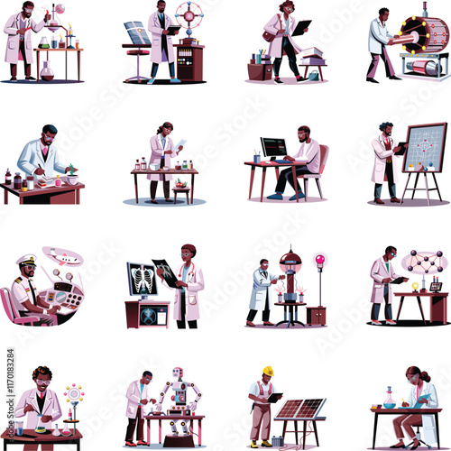 Collection of Professional Scientist Illustrations 
