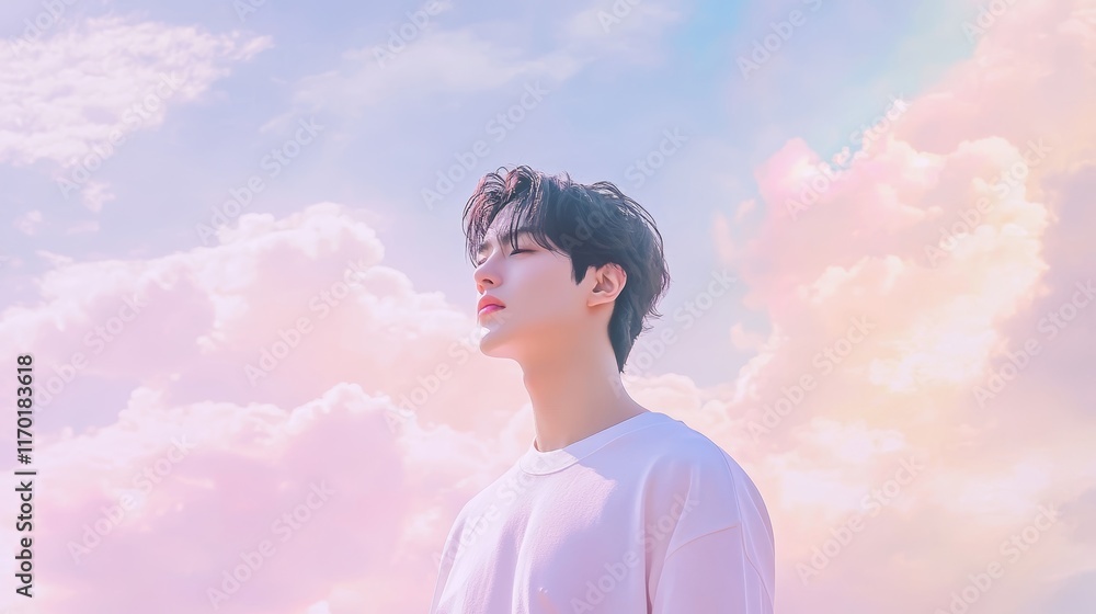 Soft cloudy is gradient pastel Abstract sky background in sweet color Soft cloudy is gradient pastel Abstract sky background in sweet color